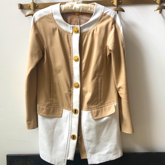 Leifsdottir leather and canvas coat - Picture 1 of 8
